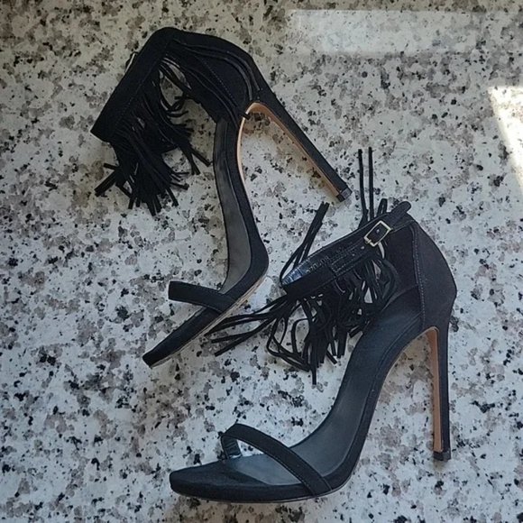Stuart Weitzman Love fringe heels US sz 8.5 - Picture 3 of 11